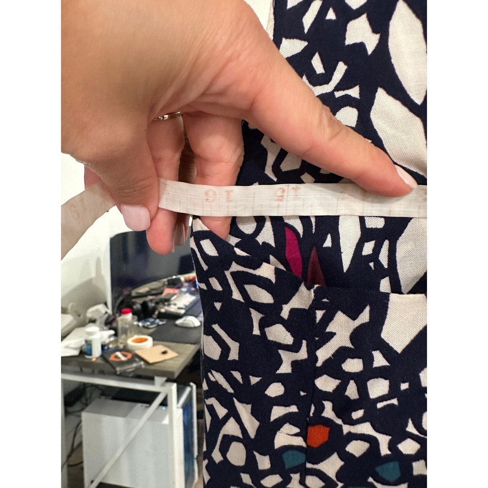 Edme & Esyllte Anthropologie Navy Chroma Mosaic Halter Mini Dress Twisted Back M - Picture 8 of 9